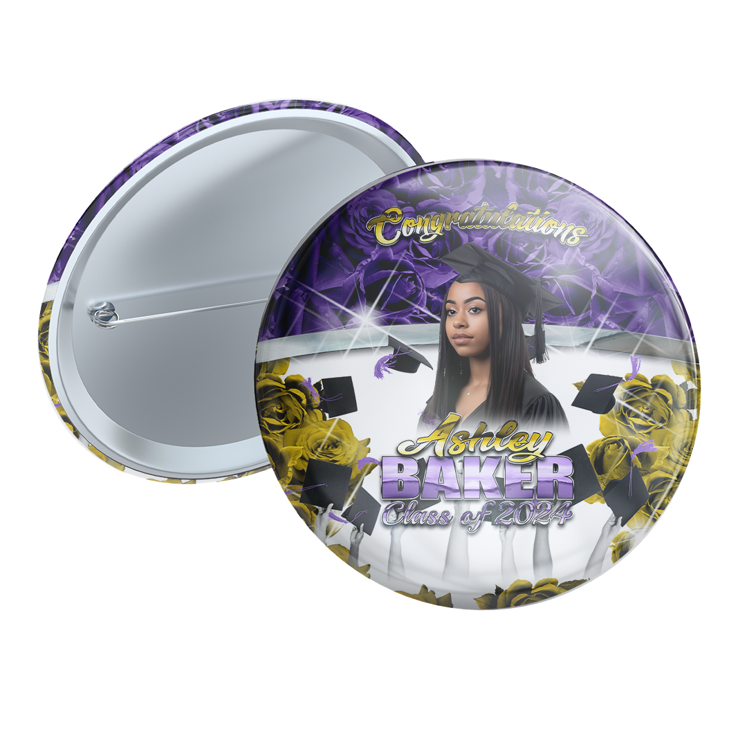Graduation 2024 Rose Custom Button Set