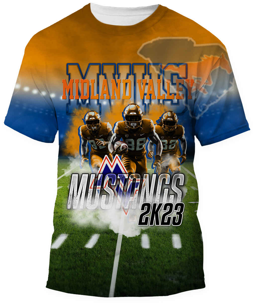 Midland valley High 3D Football Front and Back Shirt