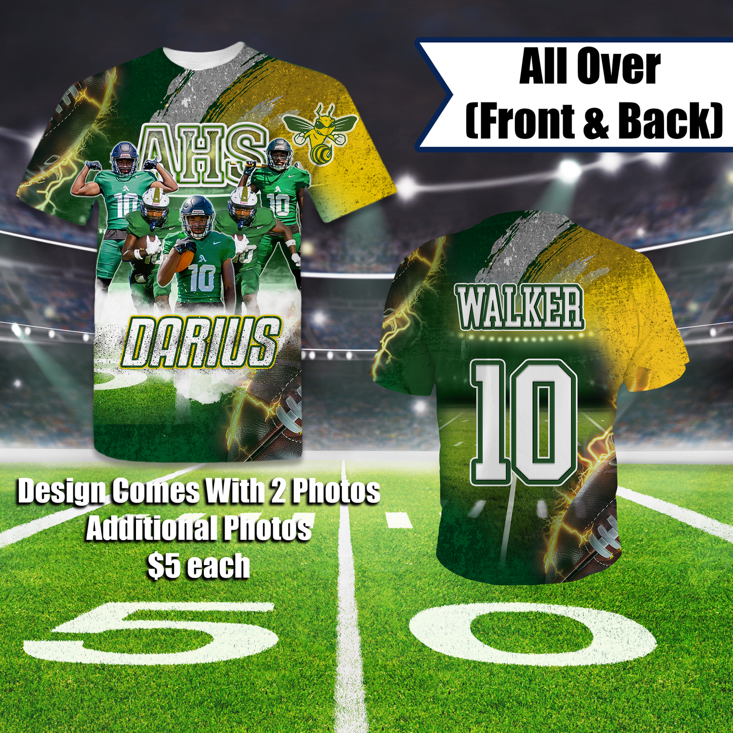Darius 3D/All Over Football T-Shirt