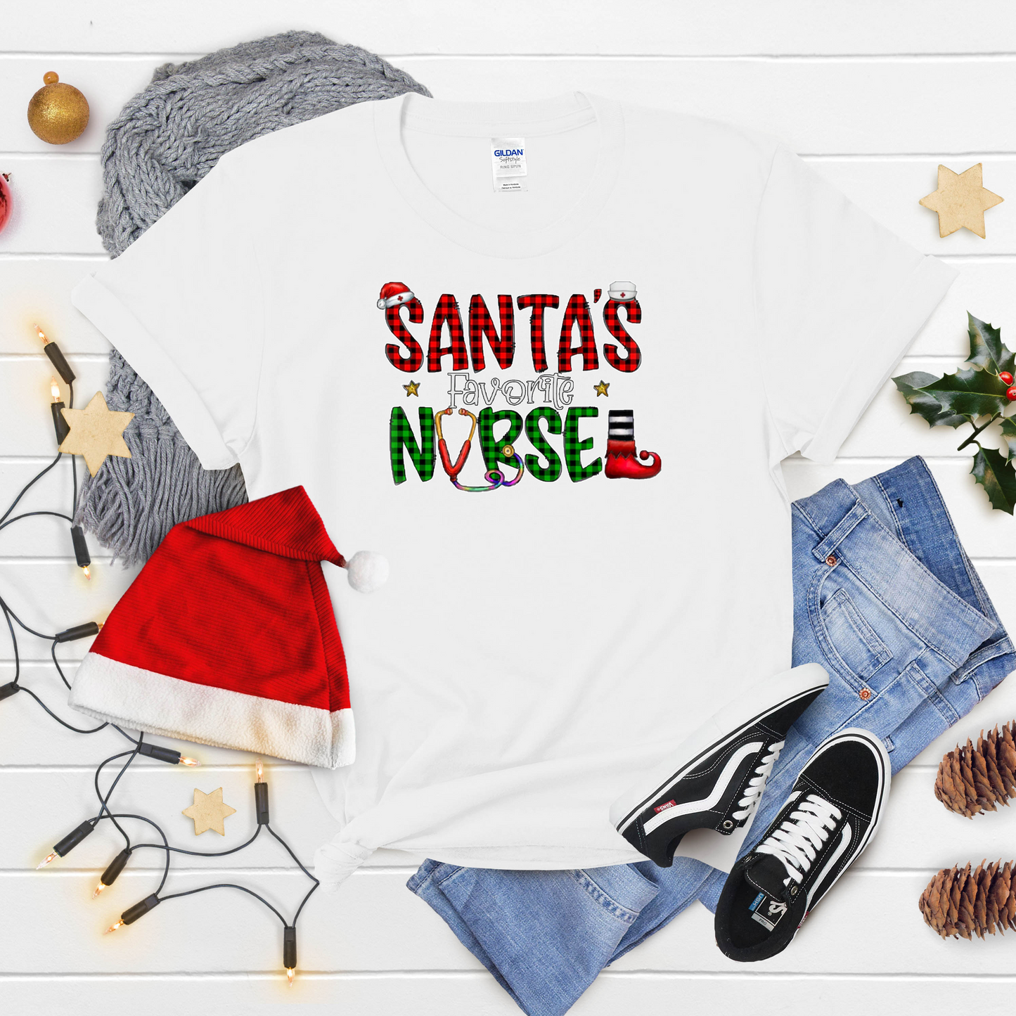 Santa's Favorite Nurse Christmas shirt