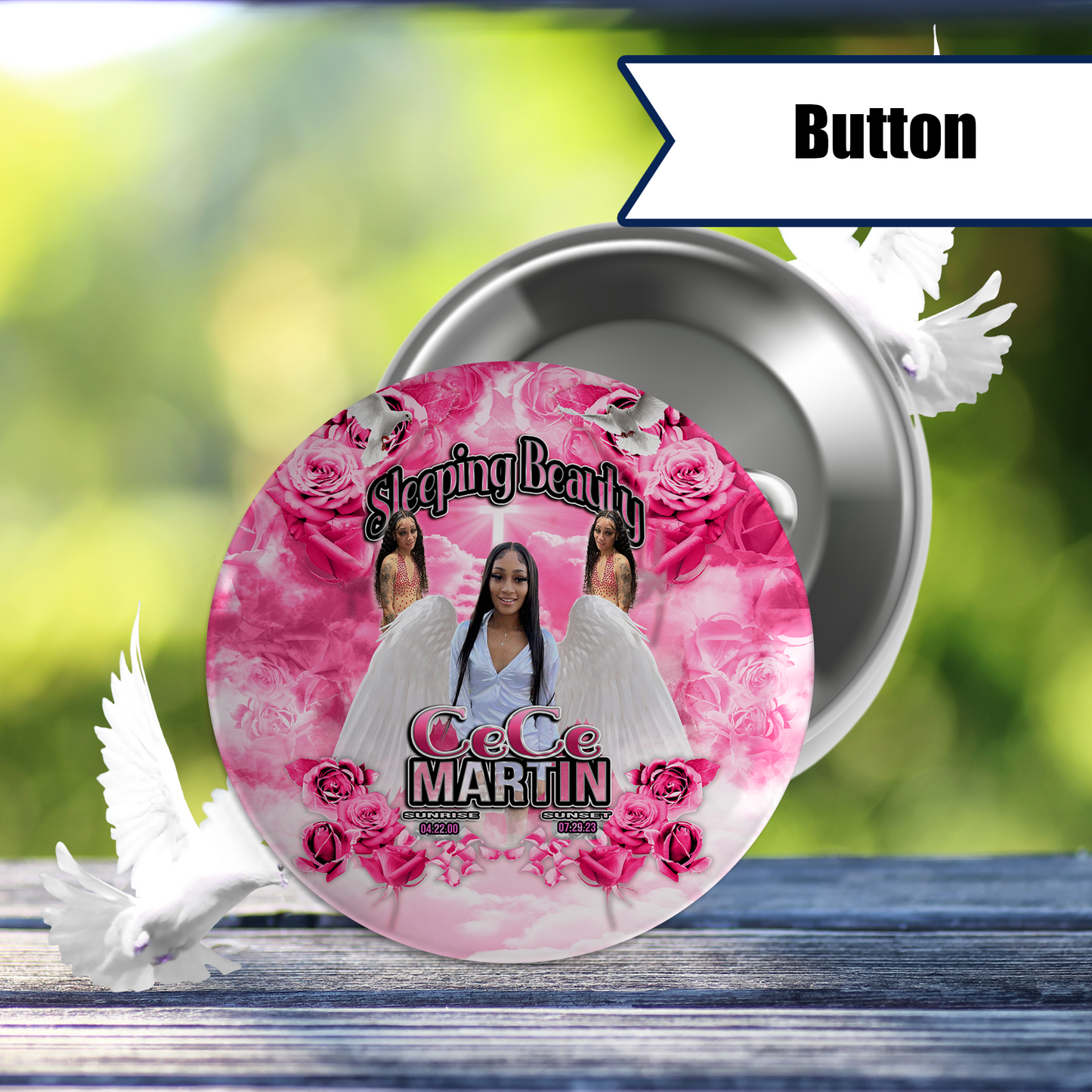 Rose Memorial Full-Color Buttons