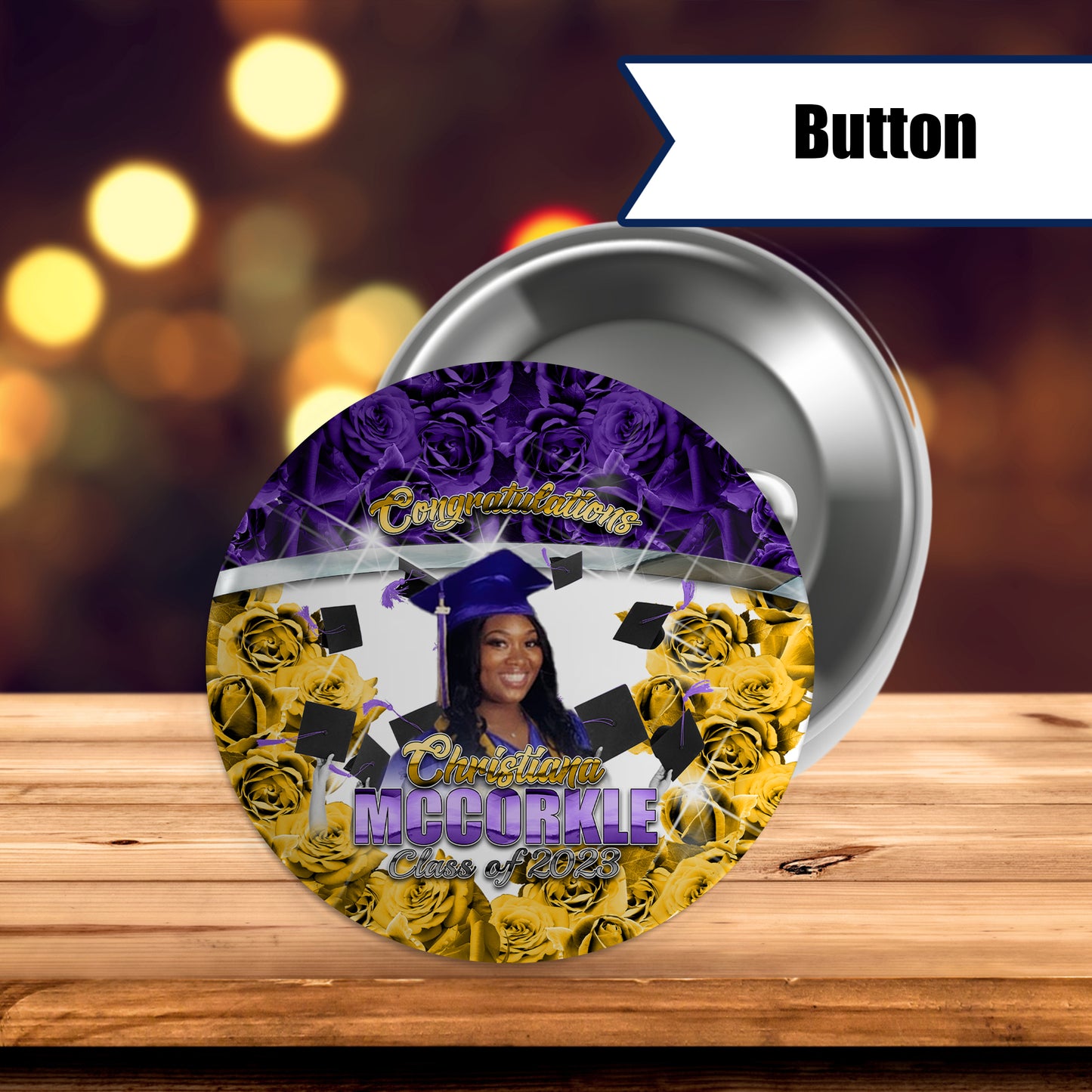 Christiana McCorkle Graduation Button