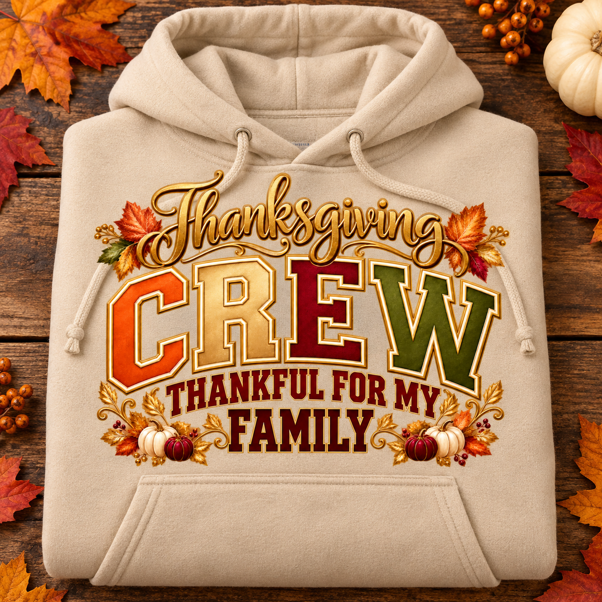 Thankful for My Family Thanksgiving Crew hoodie
