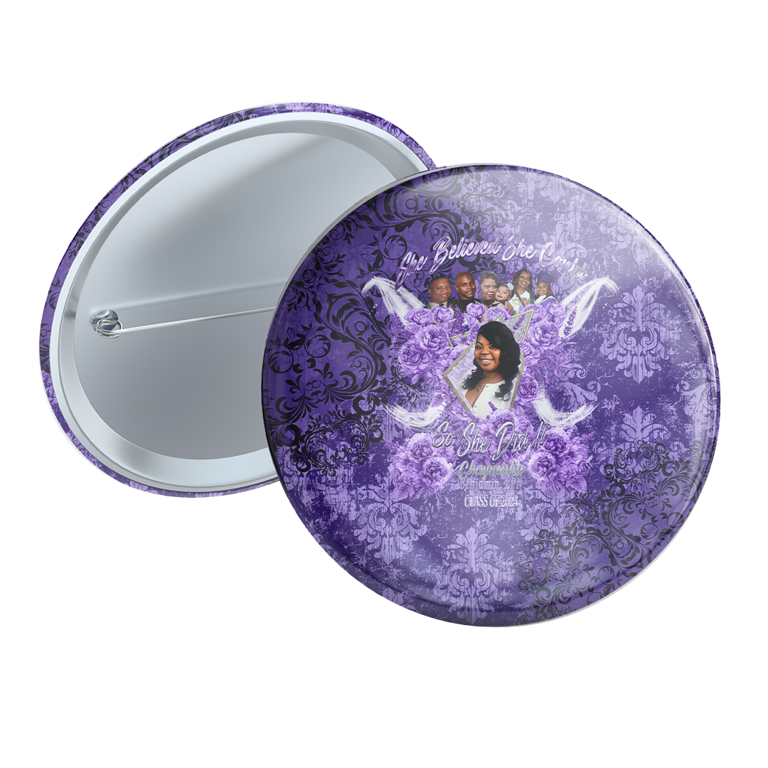 Graduation 2024 Damask Custom Button Set of 10