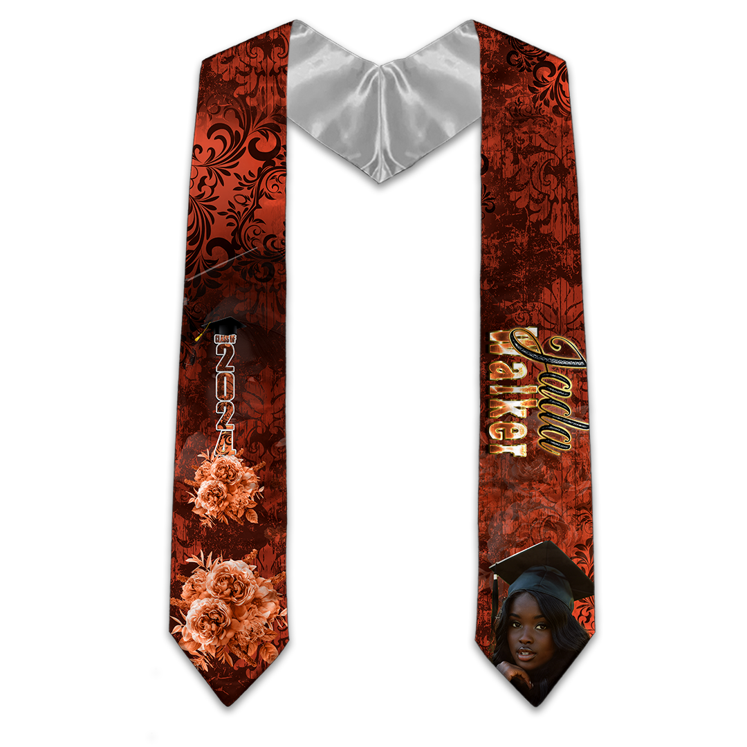 Senior 2024 Graduation Damask Grad Photo Stole