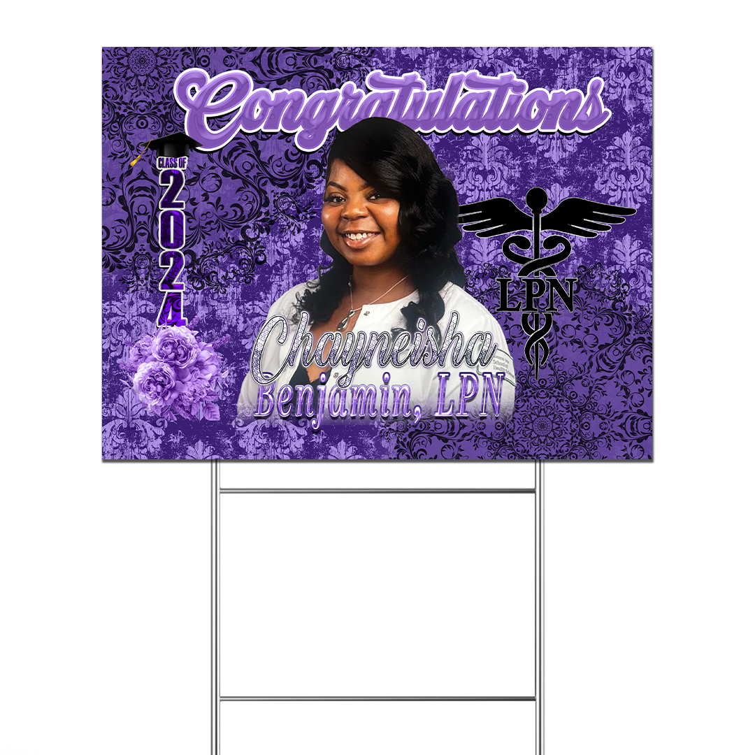 Graduation 2024 Damask Grad Yard Sign