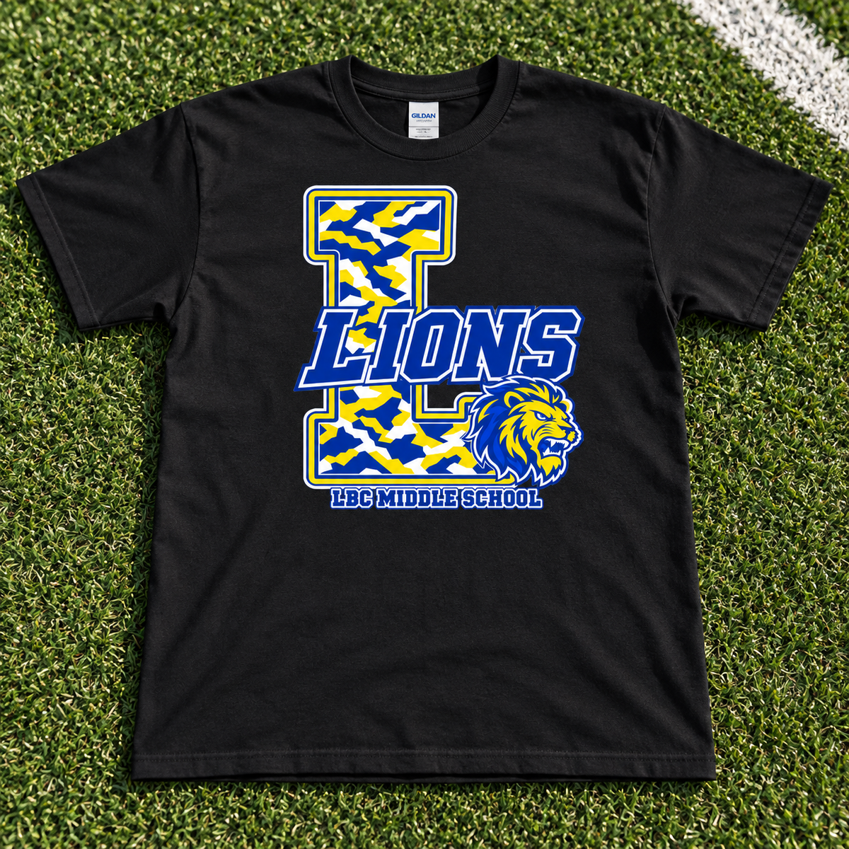 LBC Middle School Lions Camo Spirit Wear