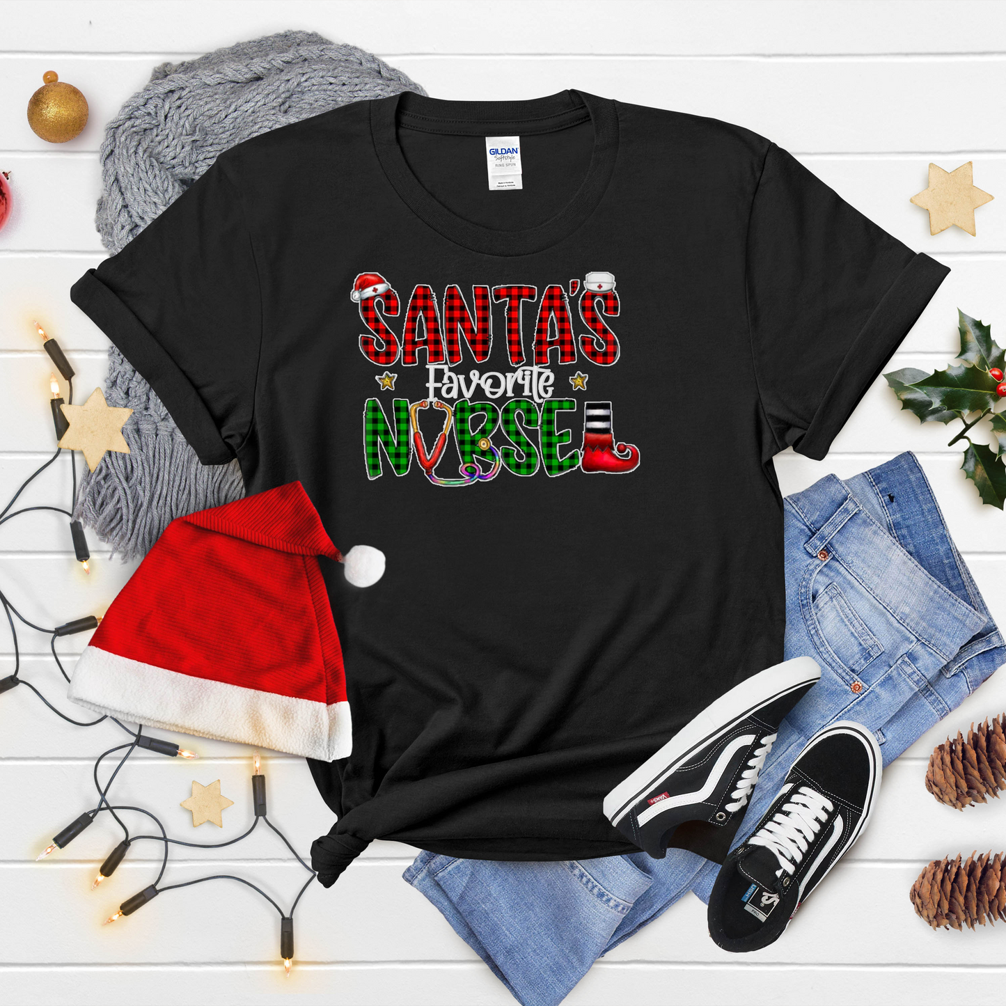 Santa's Favorite Nurse Christmas shirt
