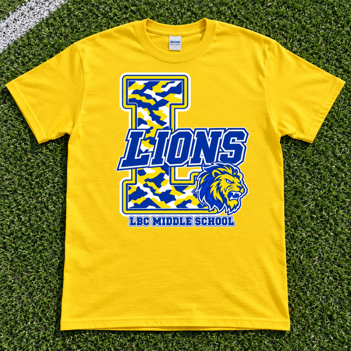 LBC Middle School Lions Camo Spirit Wear