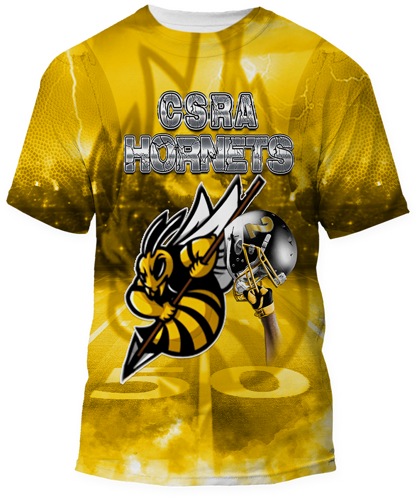 All Over CSRA Hornets Football Front and Back Shirt