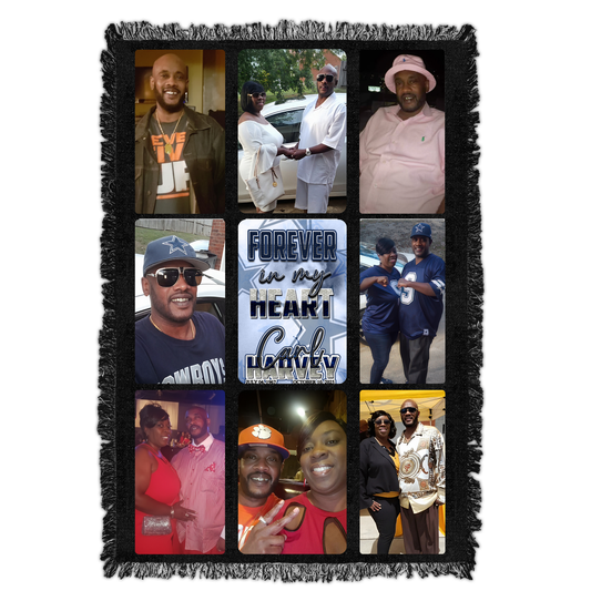 9-Panel Personalized Photo Blanket 40x60 | Custom Photo Collage Fleece Blanket