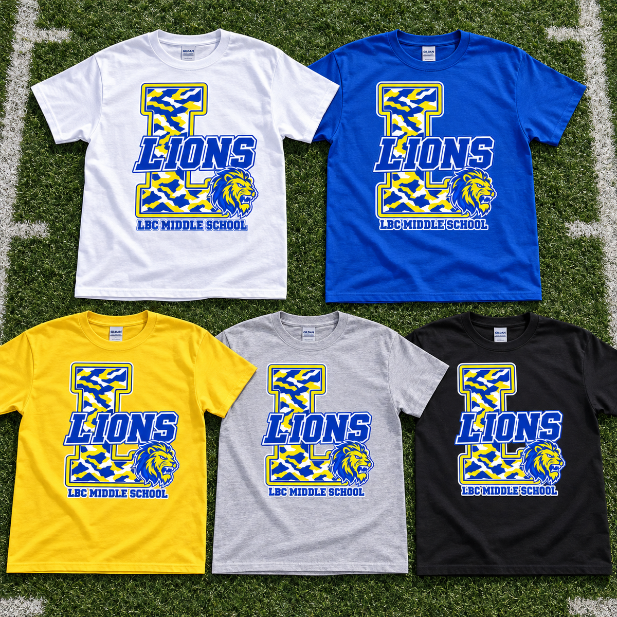LBC Middle School Lions Camo Spirit Wear