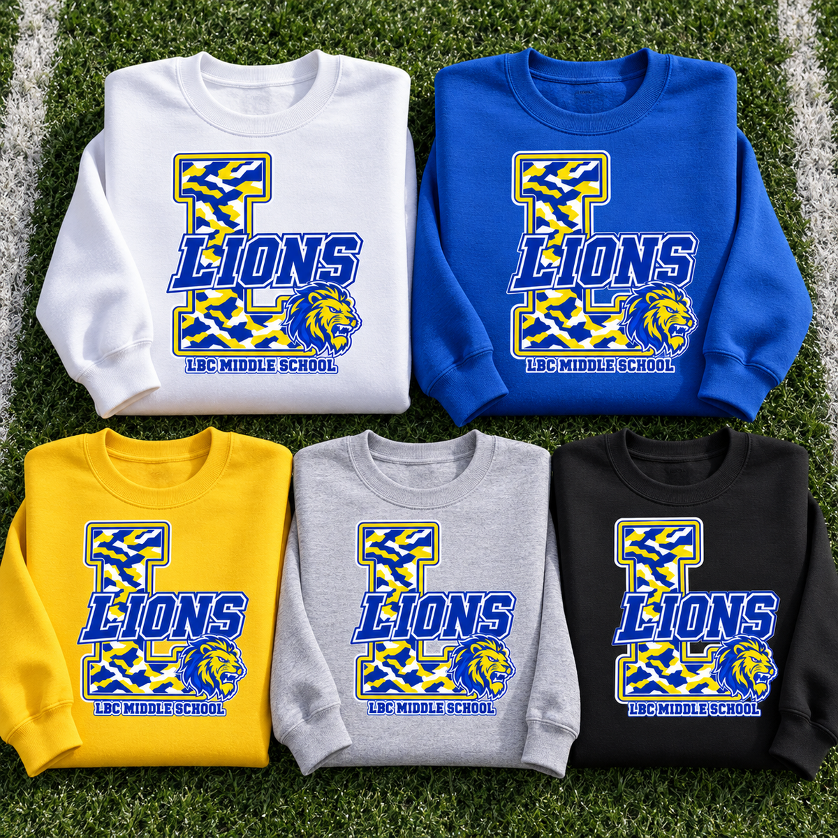 LBC Middle School Lions Camo Spirit Wear