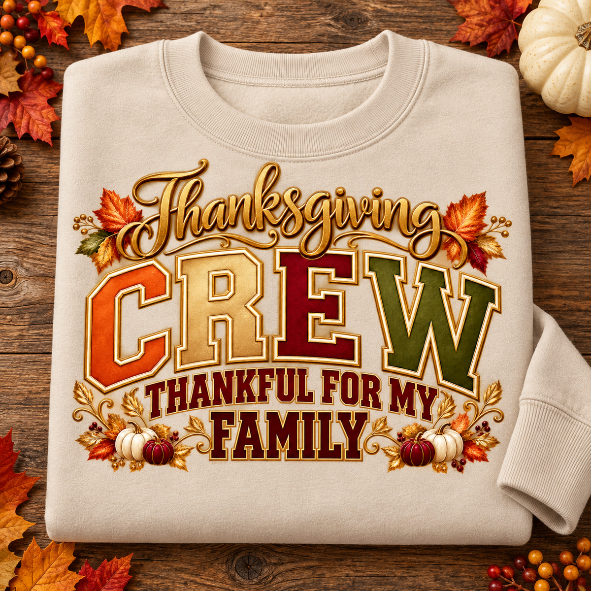 Thankful for My Family Thanksgiving Crew crewneck