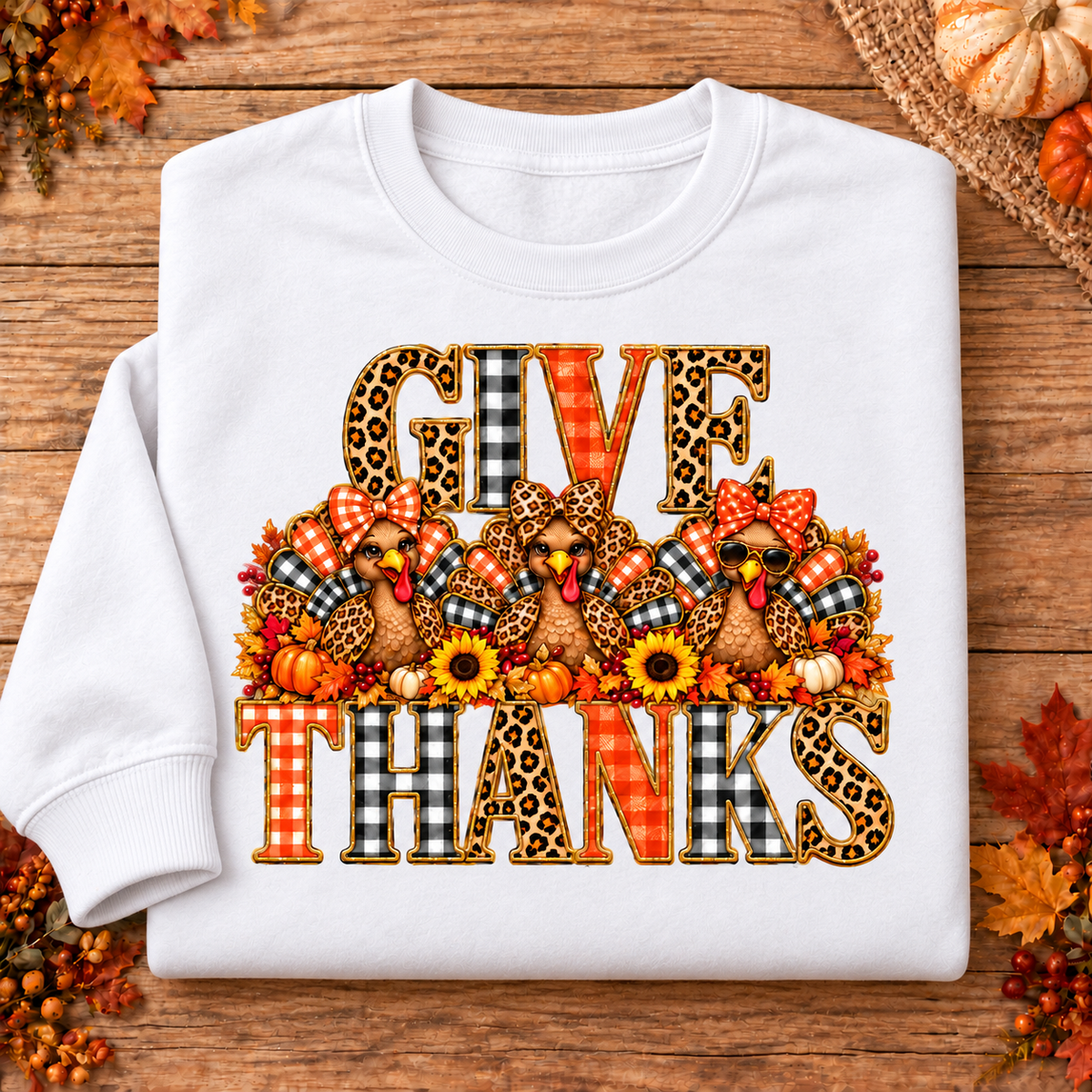 Give Thanks Turkey Trio crewneck
