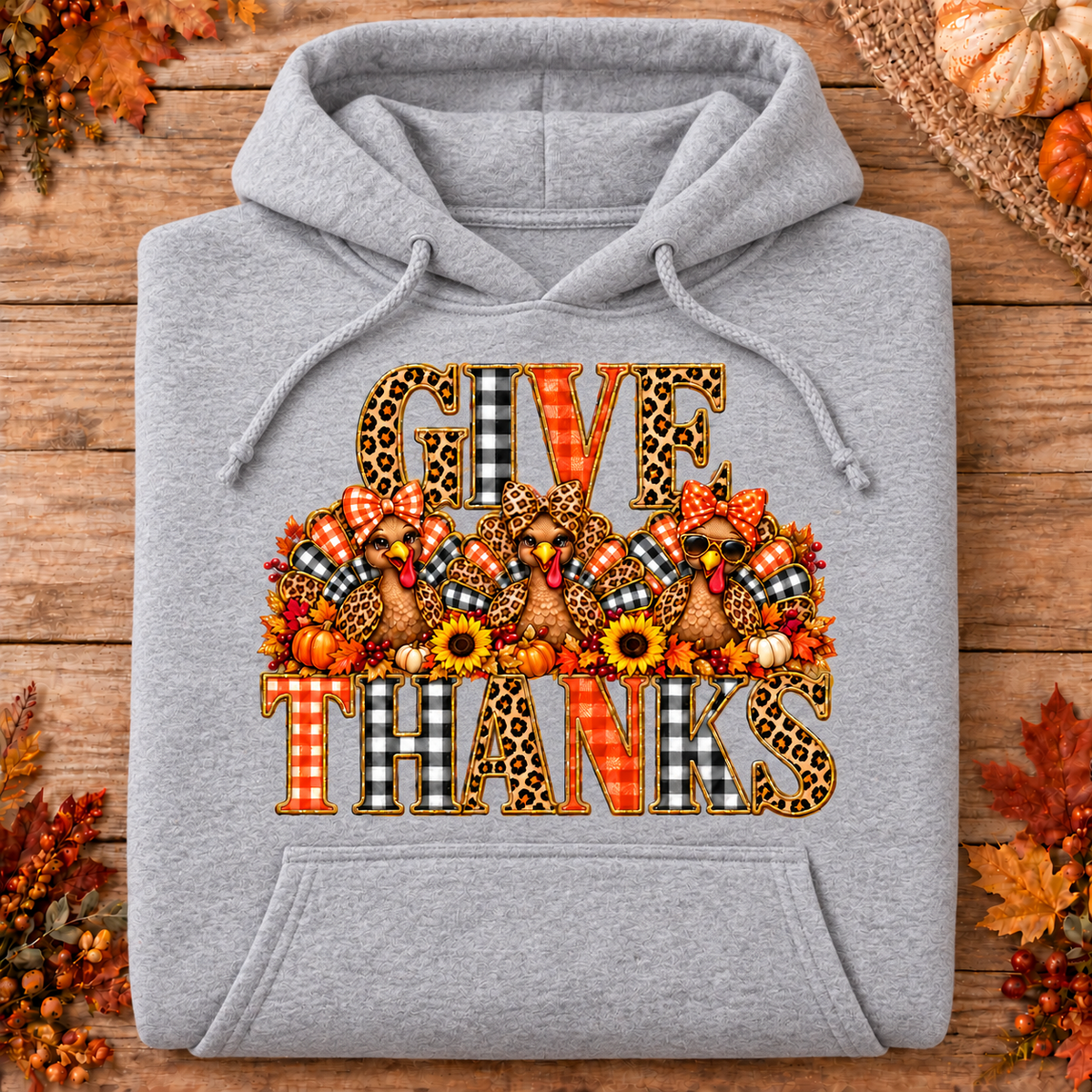 Give Thanks Turkey Trio hoodie