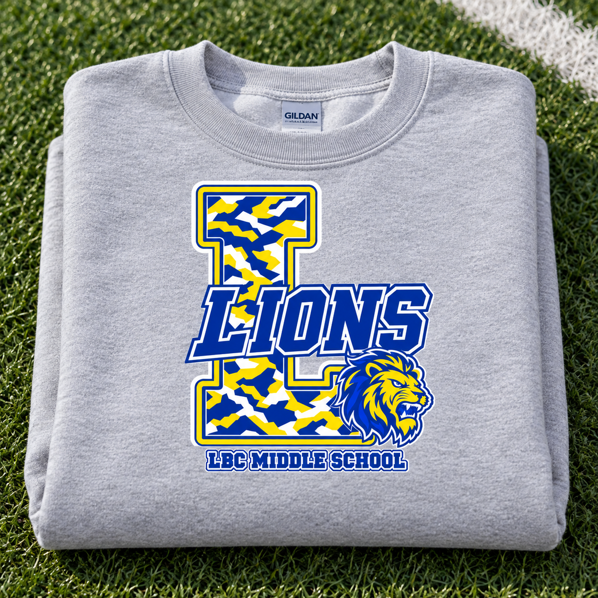 LBC Middle School Lions Camo Spirit Wear