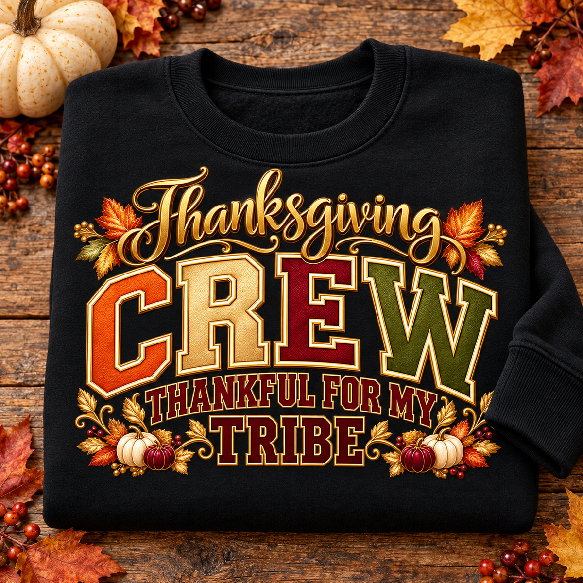Thankful for My Tribe Thanksgiving Crew crewneck