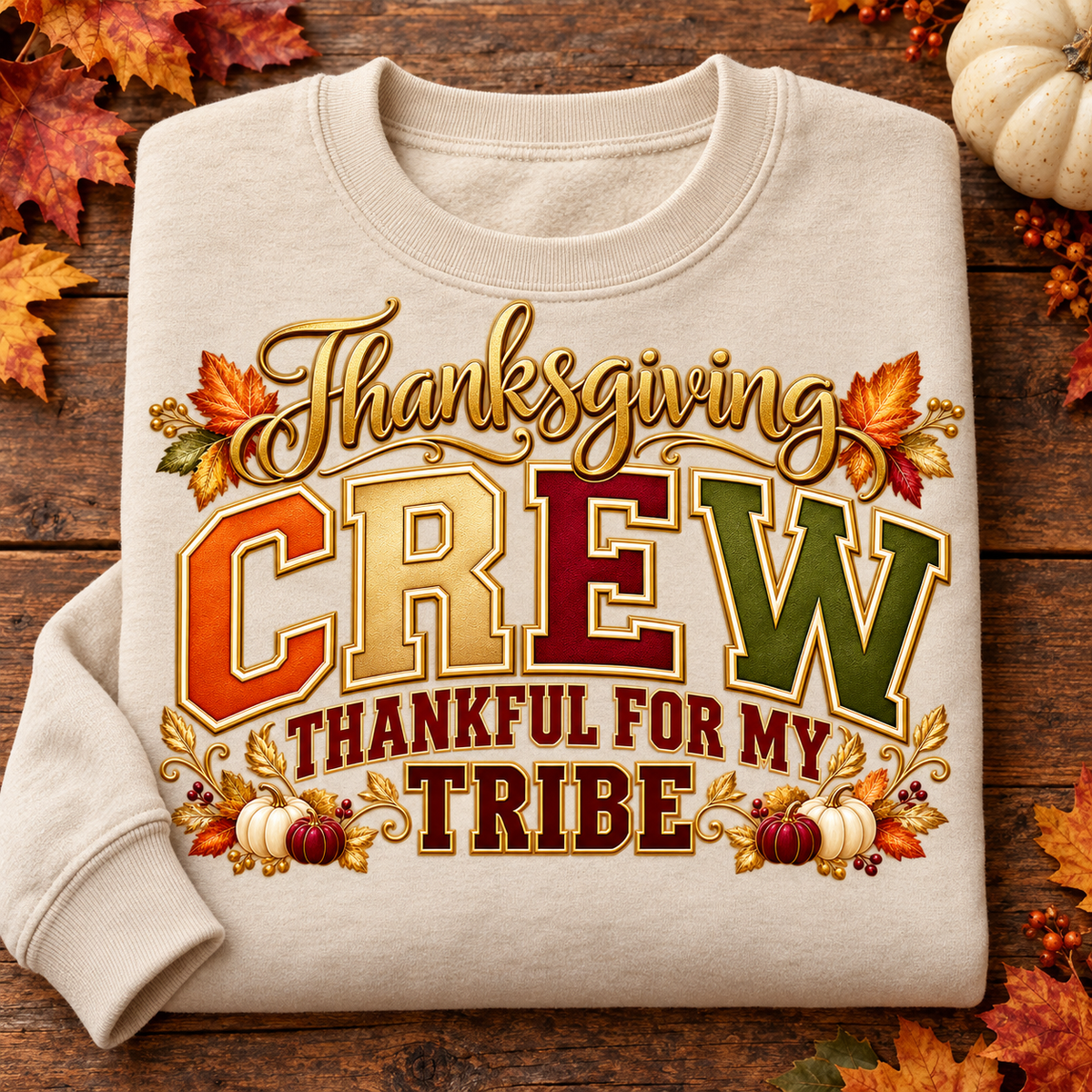 Thankful for My Tribe Thanksgiving Crew crewneck