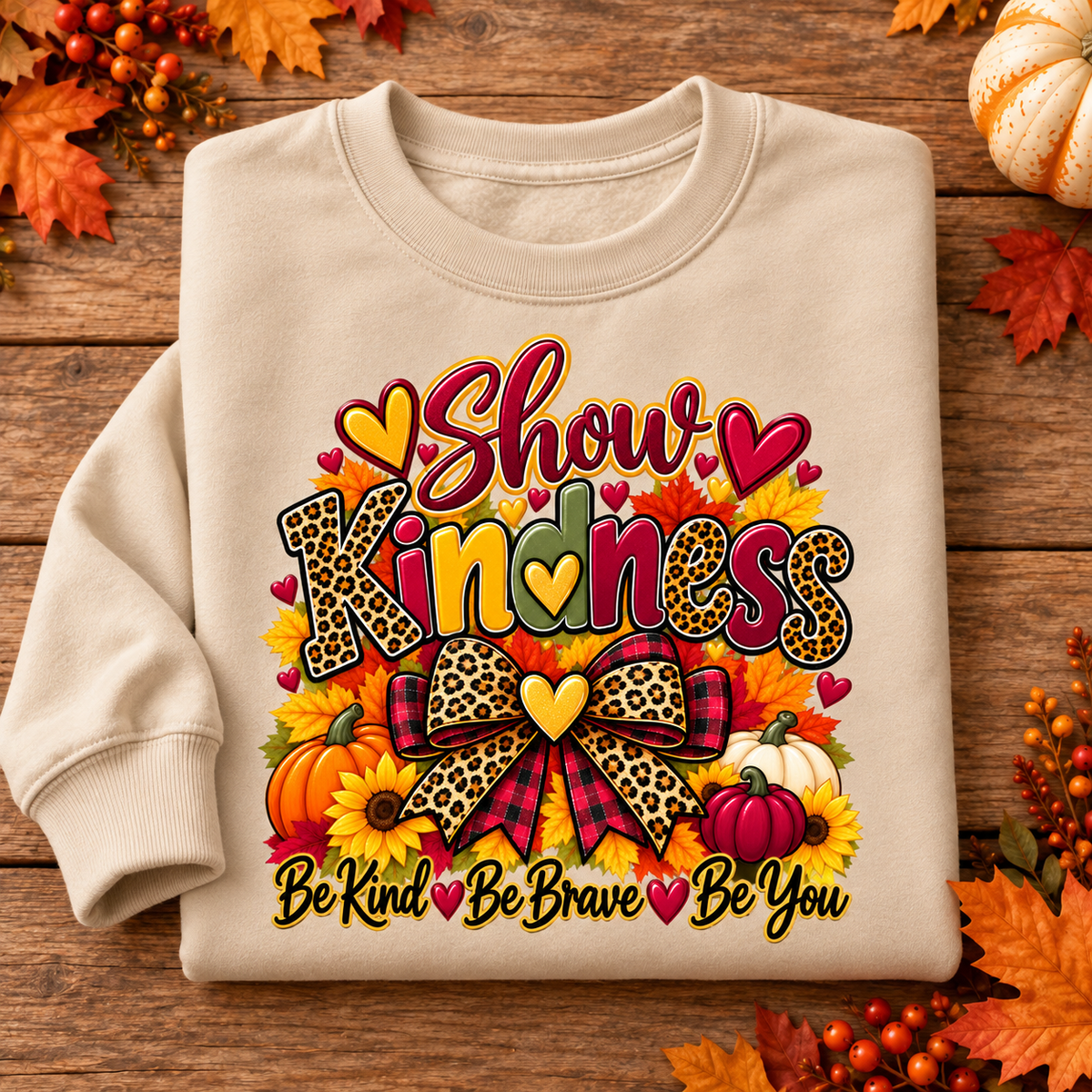 Show Kindness fall crewneck sweatshirt