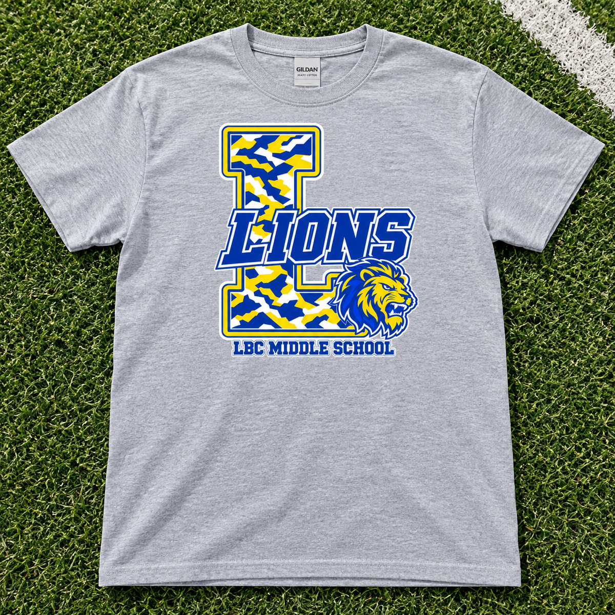 LBC Middle School Lions Camo Spirit Wear