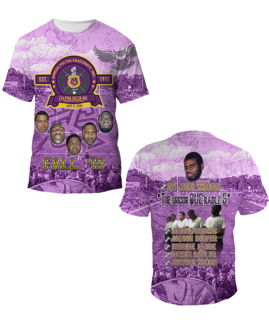 All Over Omega Psi Phi Front and Back Shirt