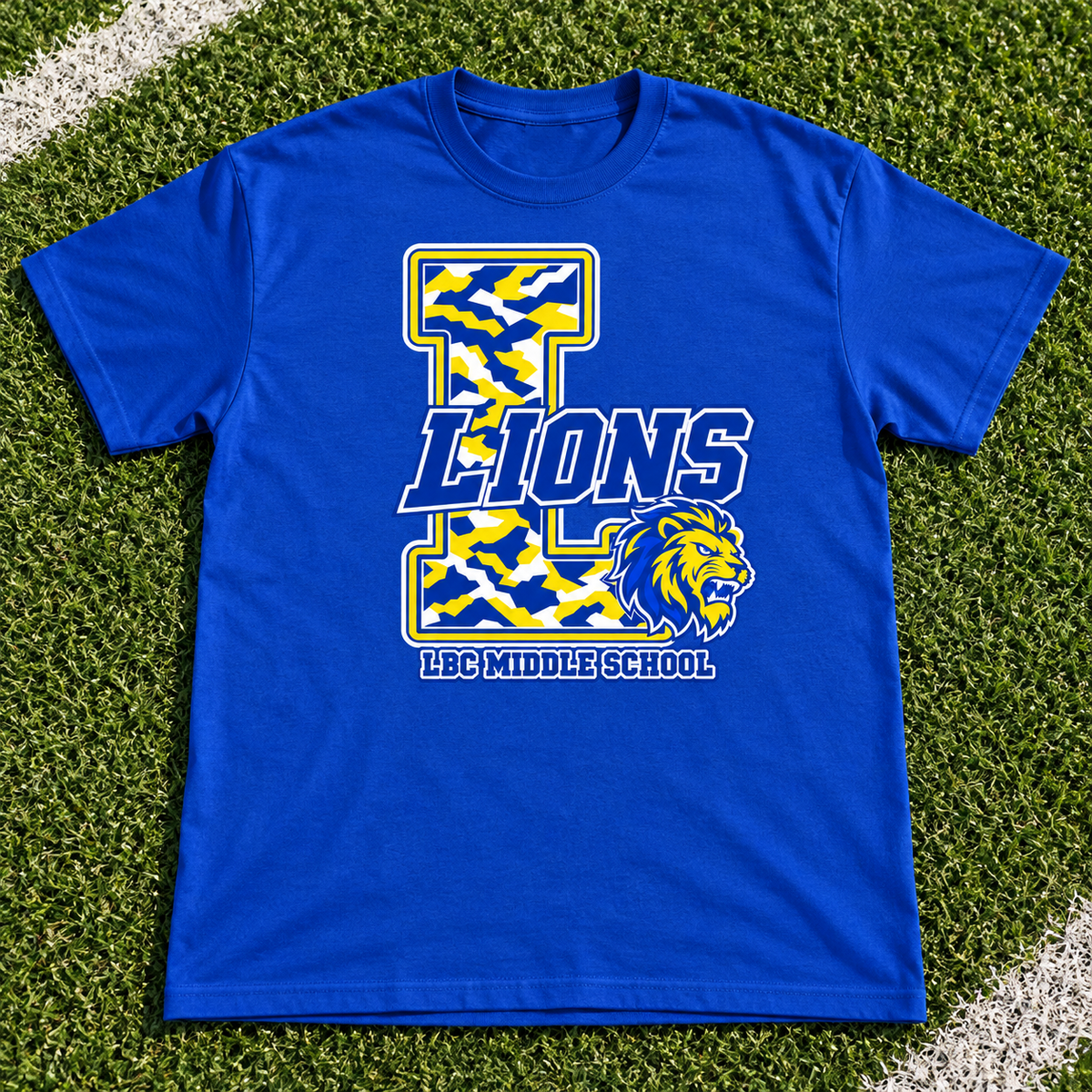 LBC Middle School Lions Camo Spirit Wear