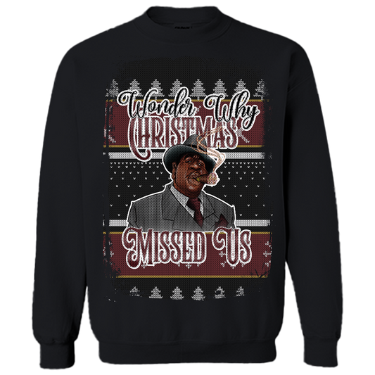 Ugly Christmas Sweater Sweatshirt-Wonder Why Christmas Missed Us
