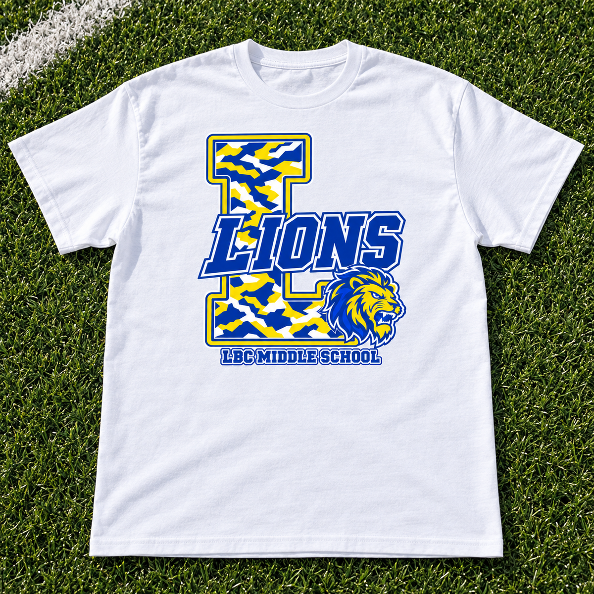 LBC Middle School Lions Camo Spirit Wear