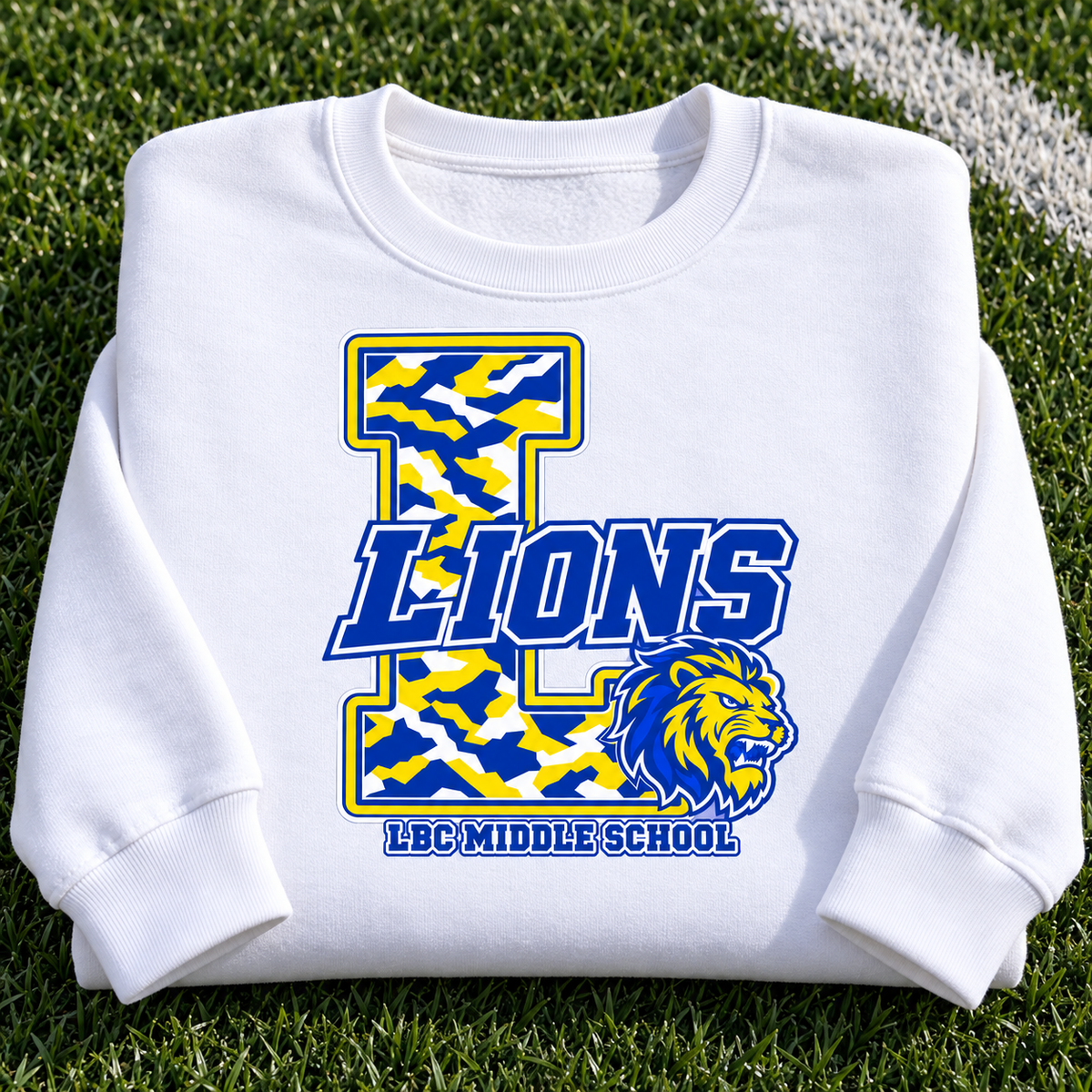 LBC Middle School Lions Camo Spirit Wear