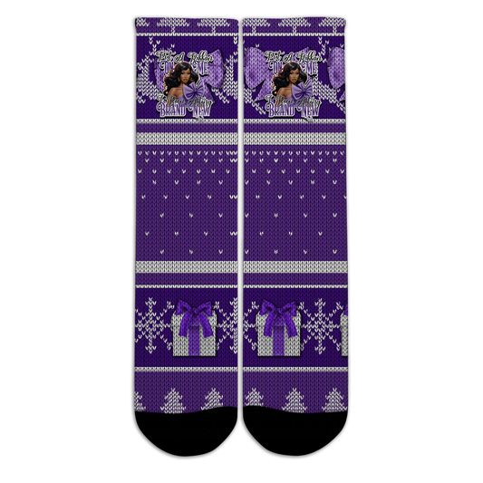 Ugly Christmas Sweater Socks-Put A ribbon On Me
