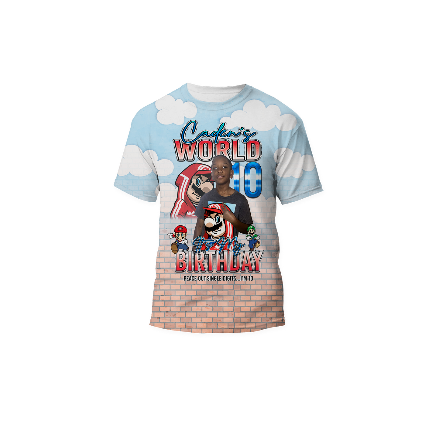 3D/All Over Mario Brothers Shirt